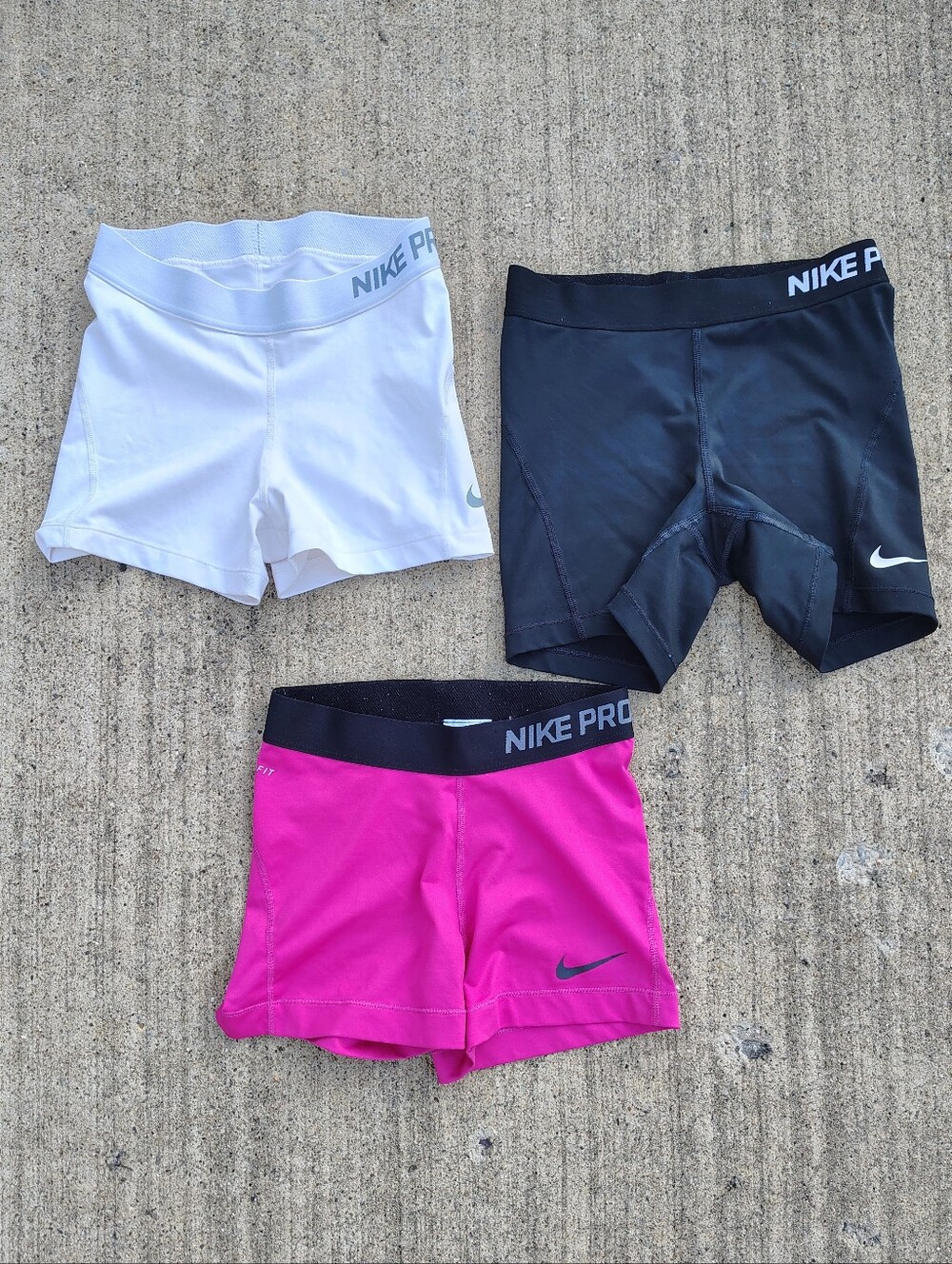 Lot Of 3 Nike Pro Spandex Size Small Black White Pink